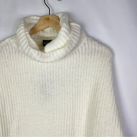Scoop White Ribbed Cozy Turtleneck Tunic Sweater S - Picture 4 of 5